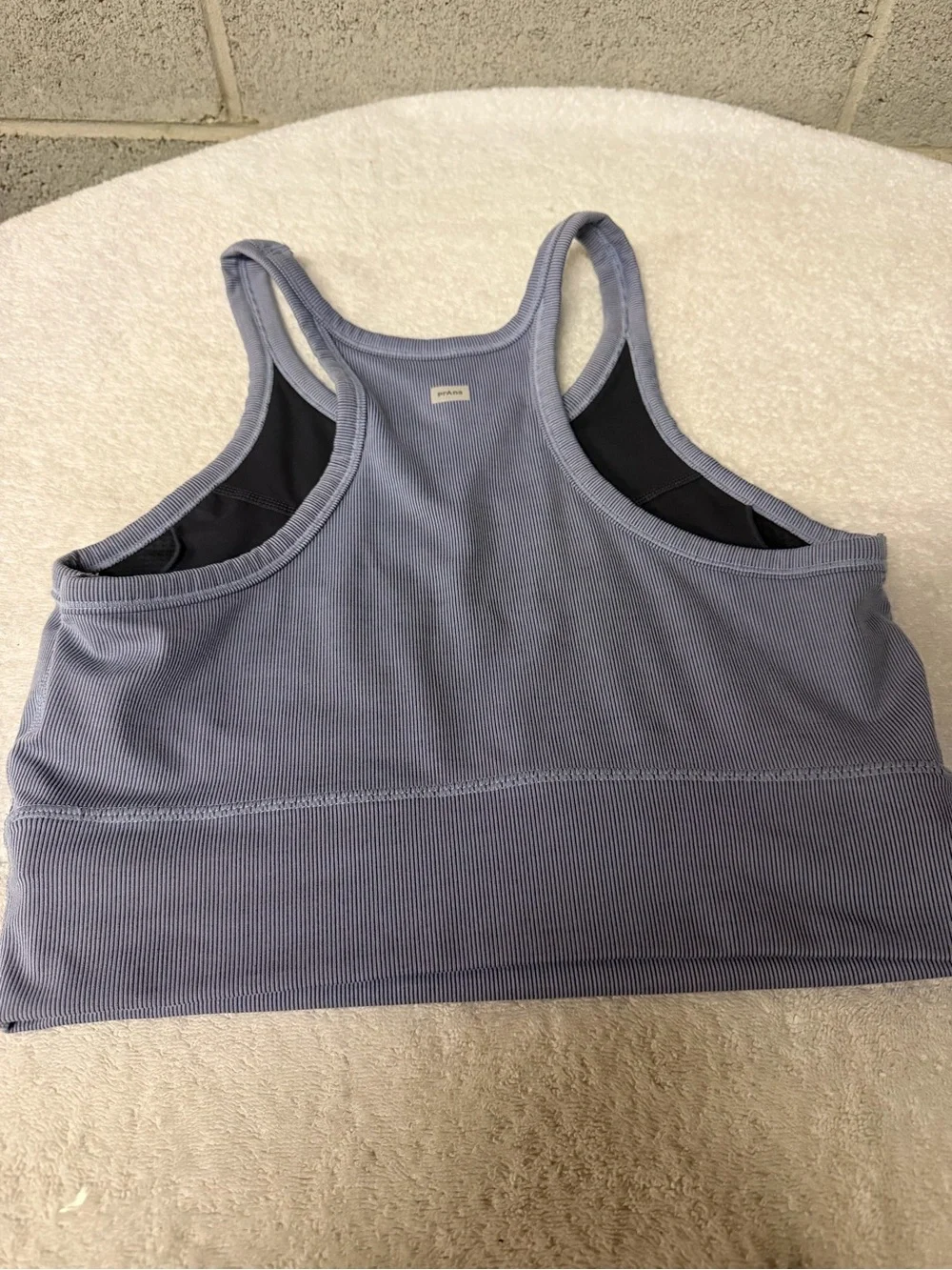 Prana Becksa Ribbed Racerback Crop Bralette - Dusty Lavender Blue